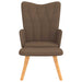 Relaxstoel met voetenbank stof bruin