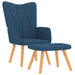 Relaxstoel met voetenbank stof blauw