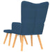 Relaxstoel met voetenbank stof blauw