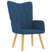 Relaxstoel met voetenbank stof blauw