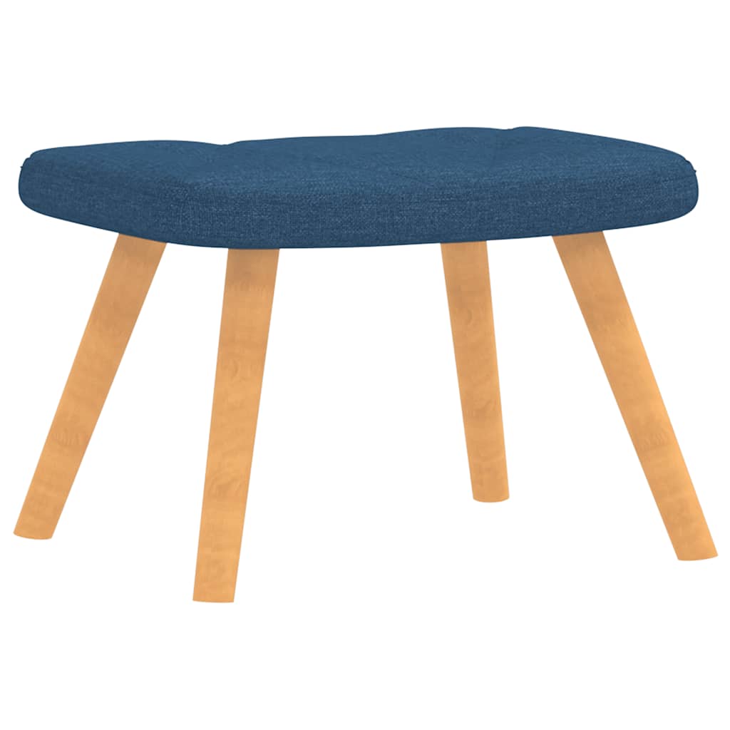 Relaxstoel met voetenbank stof blauw