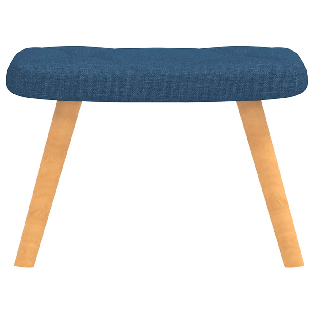 Relaxstoel met voetenbank stof blauw