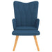 Relaxstoel met voetenbank stof blauw