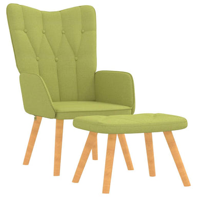 Relaxstoel met voetenbank stof groen