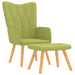 Relaxstoel met voetenbank stof groen