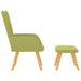 Relaxstoel met voetenbank stof groen