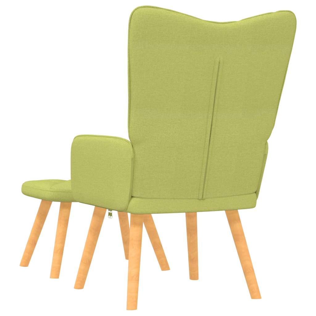 Relaxstoel met voetenbank stof groen