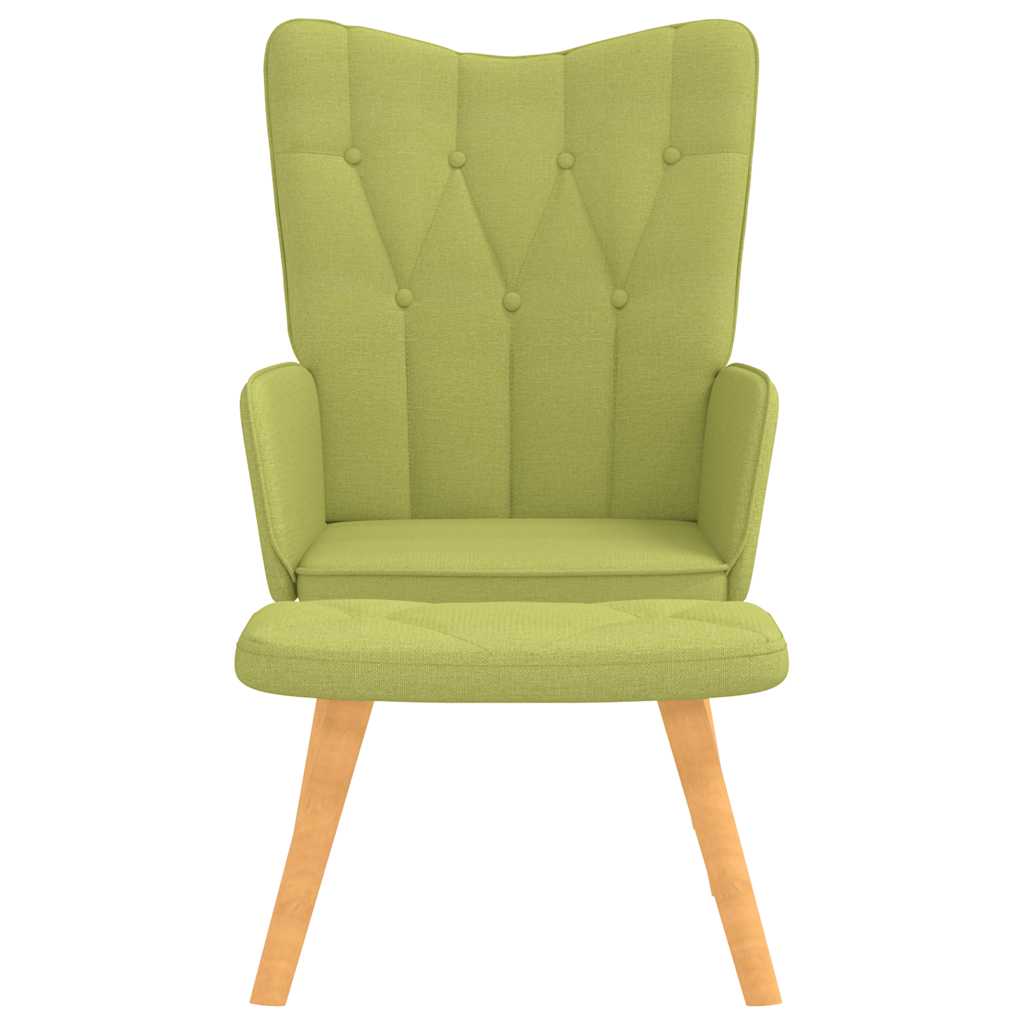 Relaxstoel met voetenbank stof groen