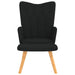 Relaxstoel met voetenbank stof zwart