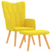 Relaxstoel met voetenbank stof mosterdgeel