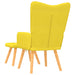 Relaxstoel met voetenbank stof mosterdgeel
