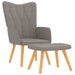 Relaxstoel met voetenbank stof taupe
