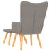 Relaxstoel met voetenbank stof taupe