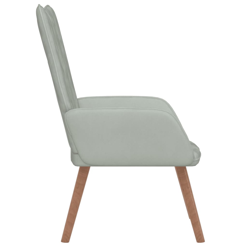 Relaxstoel fluweel lichtgrijs