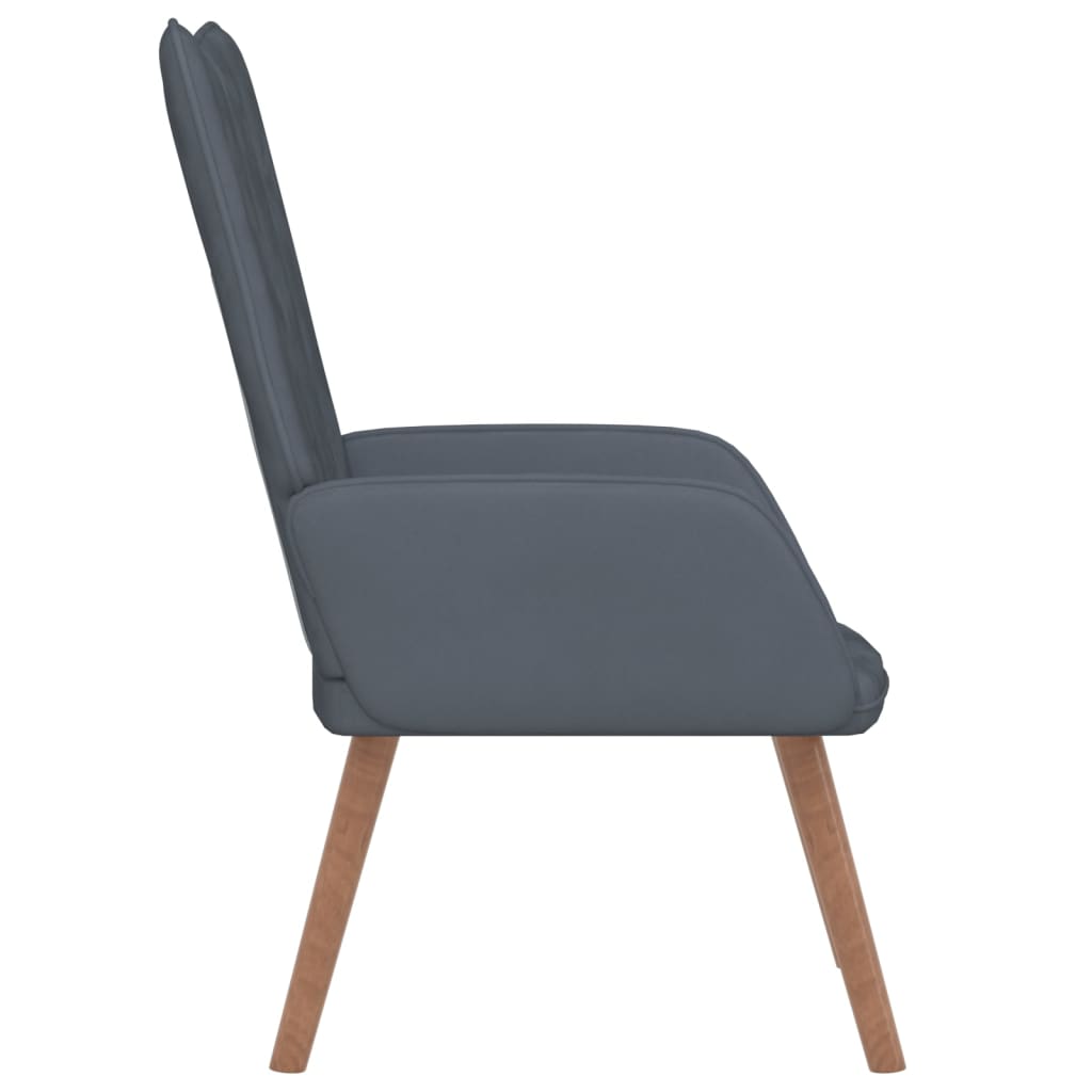 Relaxstoel fluweel donkergrijs