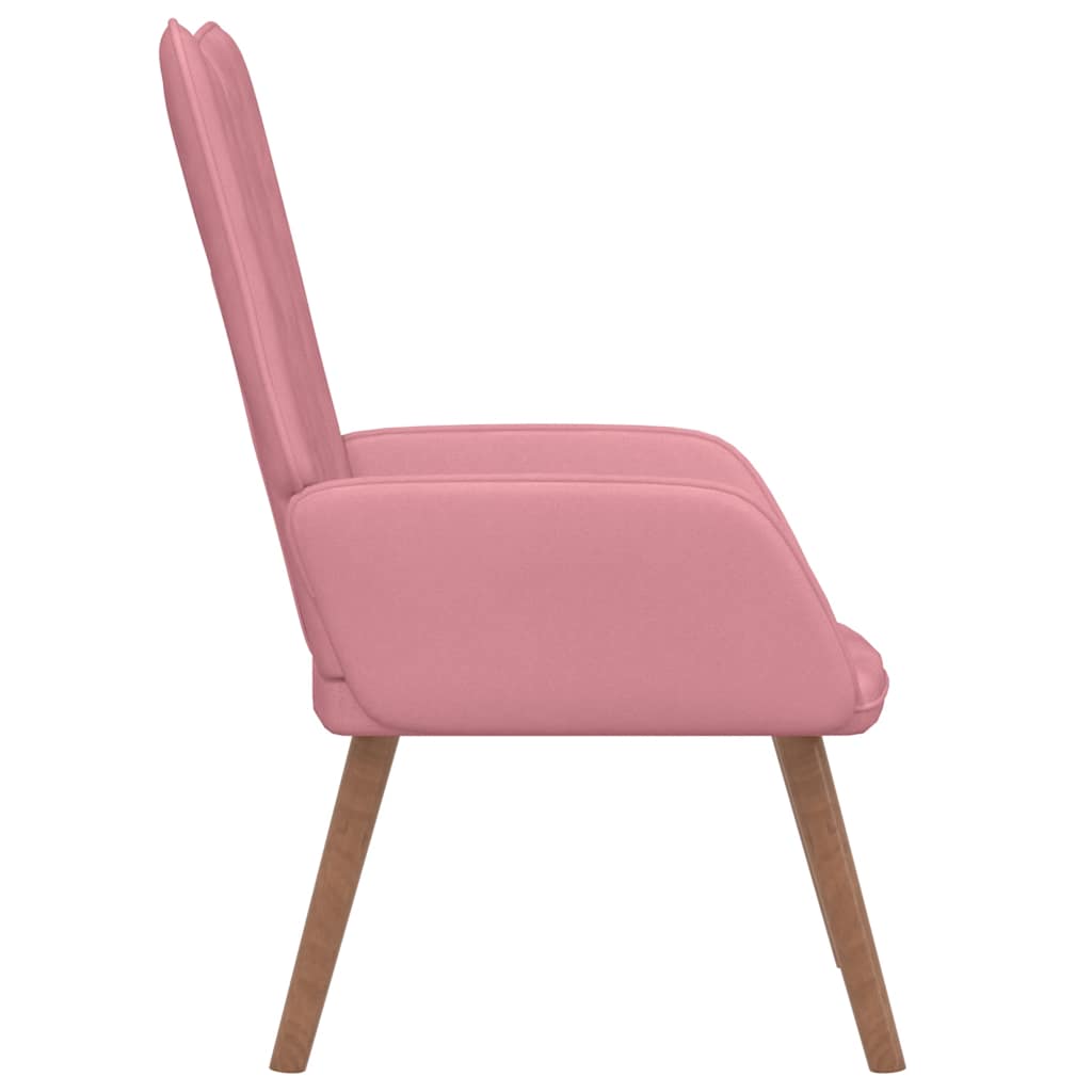 Relaxstoel fluweel roze