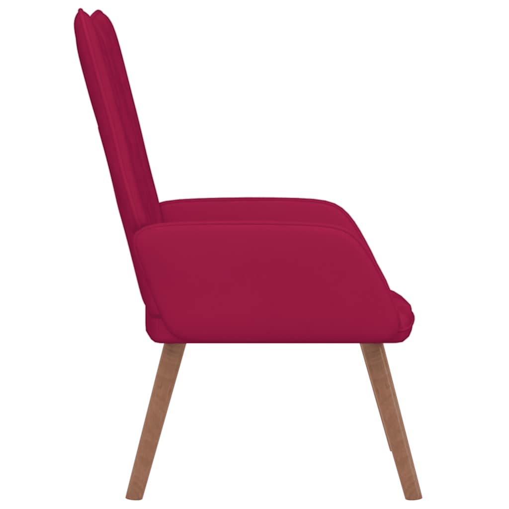 Relaxstoel fluweel wijnrood