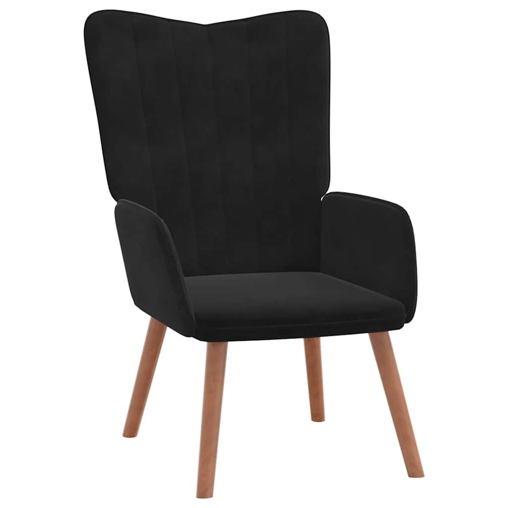 Relaxstoel fluweel zwart