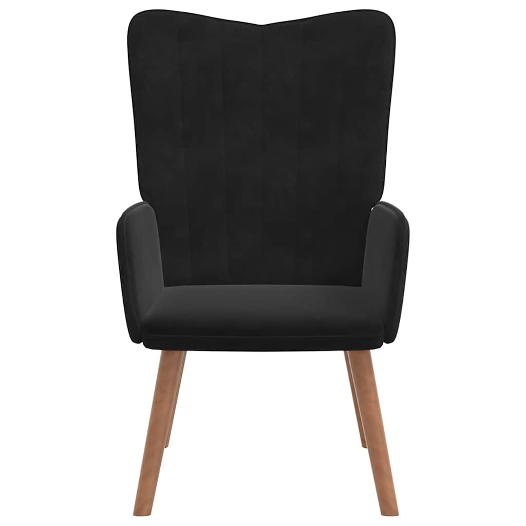 Relaxstoel fluweel zwart