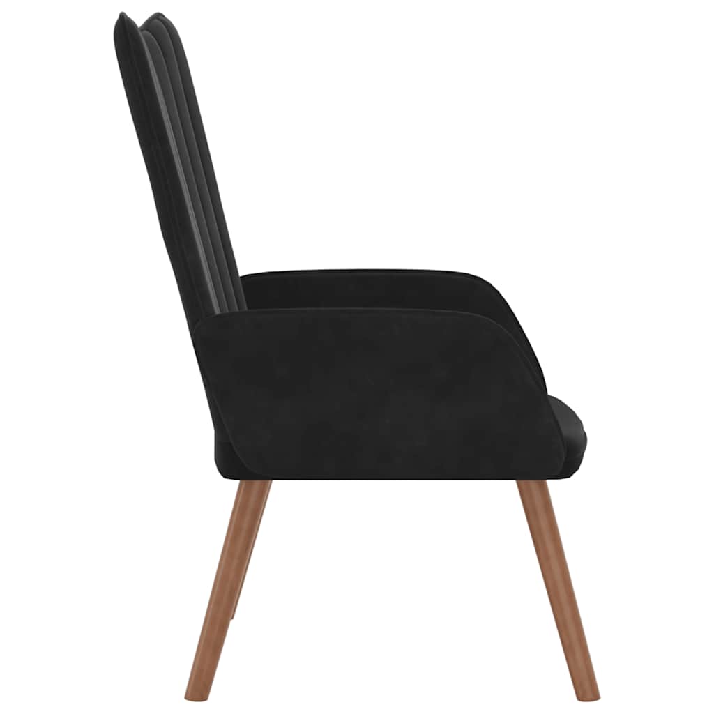 Relaxstoel fluweel zwart