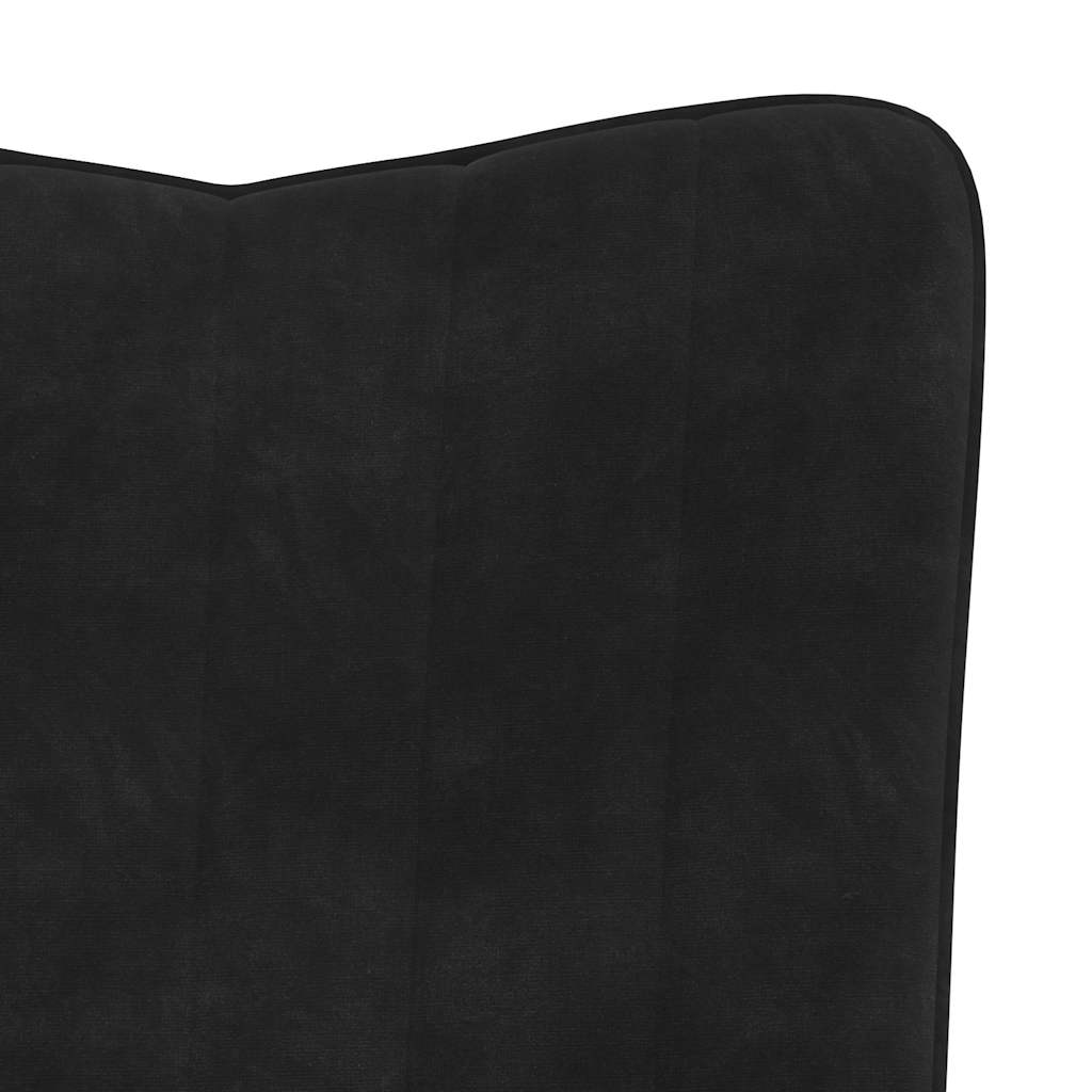 Relaxstoel fluweel zwart