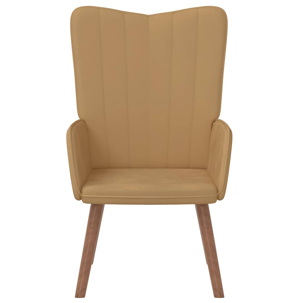 Relaxstoel fluweel bruin