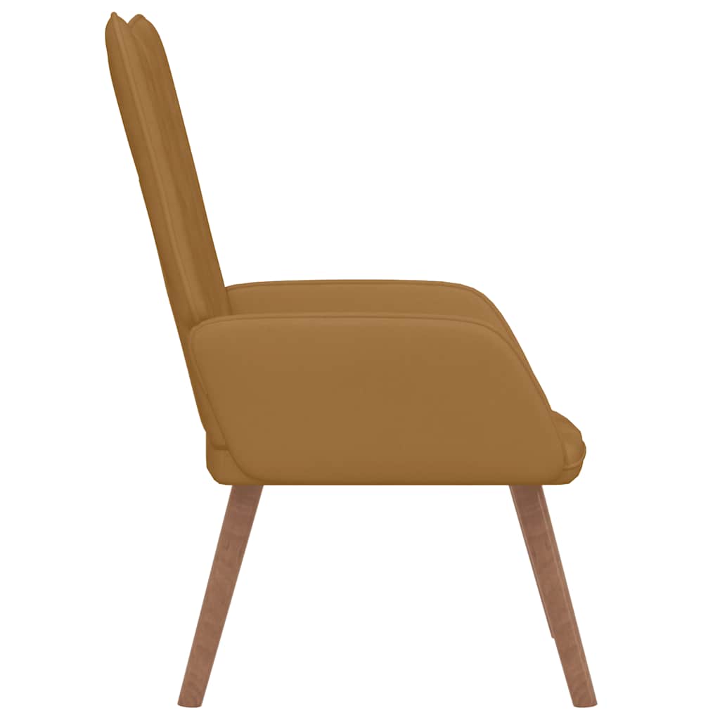 Relaxstoel fluweel bruin