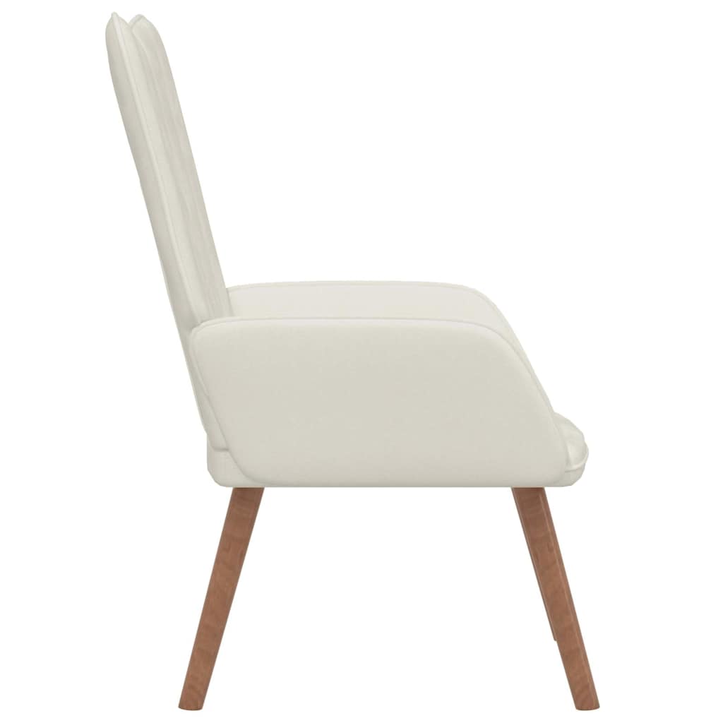 Relaxstoel fluweel crèmewit