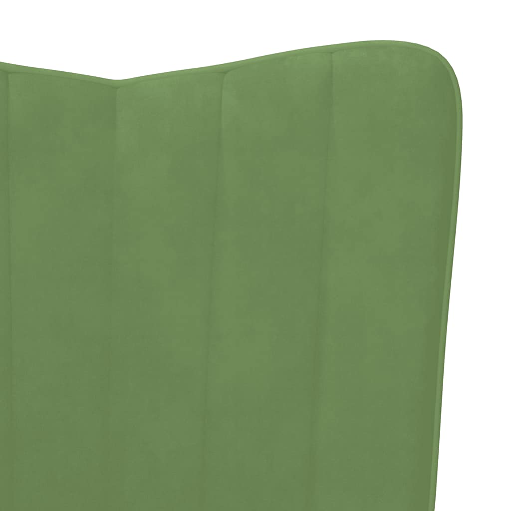 Relaxstoel met voetenbank fluweel lichtgroen