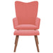 Relaxstoel met voetenbank fluweel roze