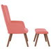 Relaxstoel met voetenbank fluweel roze