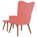 Relaxstoel met voetenbank fluweel roze