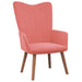 Relaxstoel met voetenbank fluweel roze