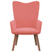 Relaxstoel met voetenbank fluweel roze