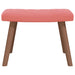 Relaxstoel met voetenbank fluweel roze