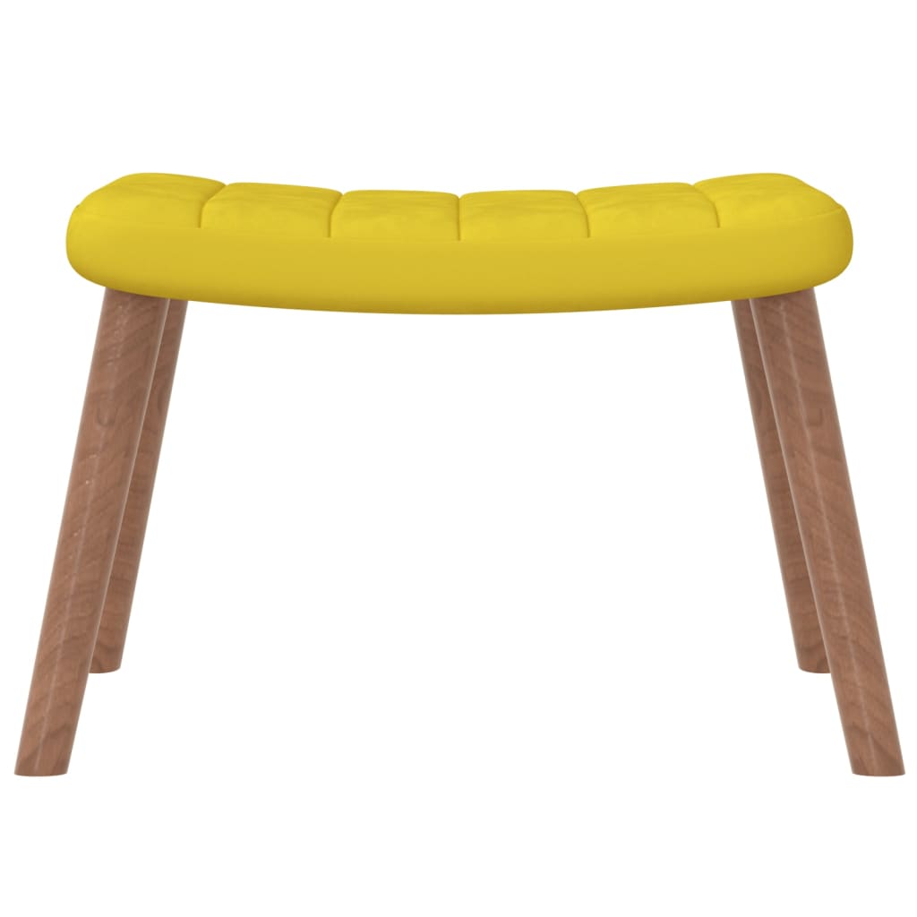 Relaxstoel met voetenbank fluweel mosterdgeel