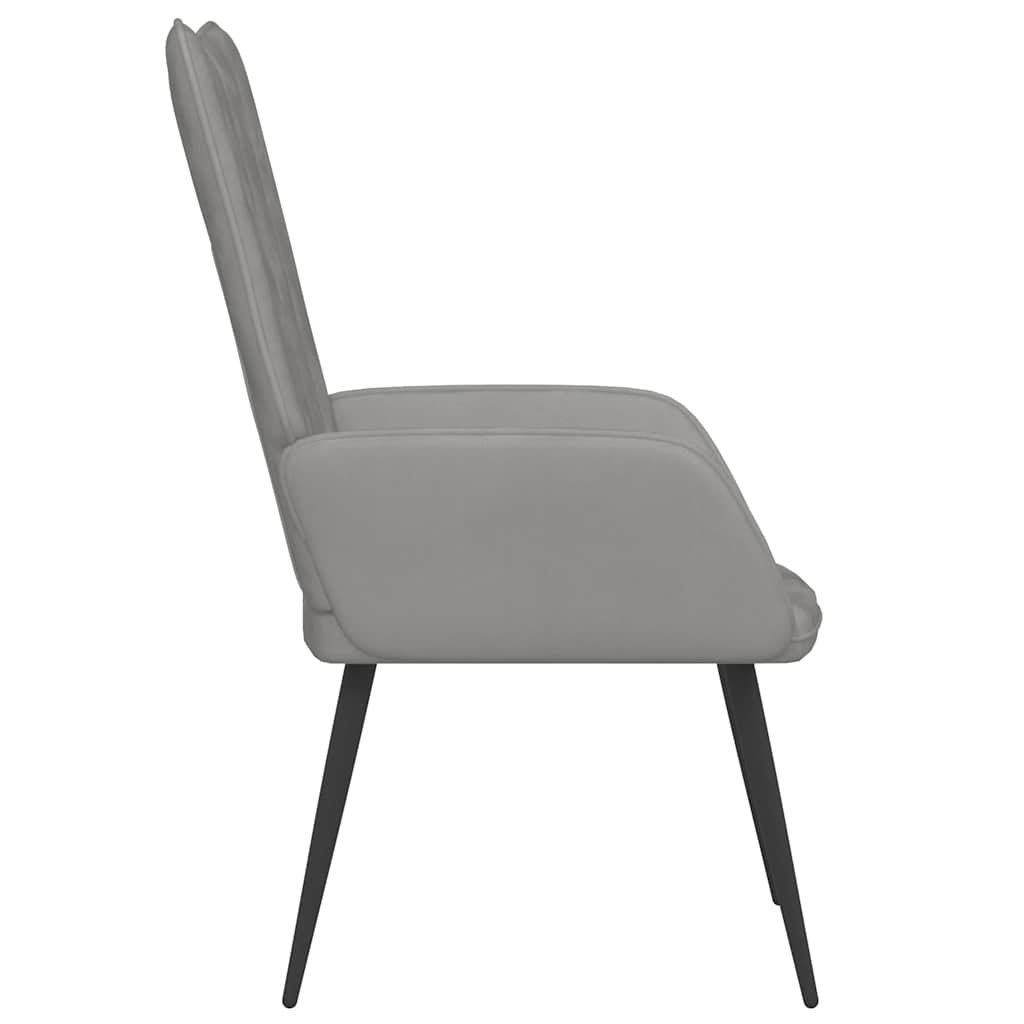 Relaxstoel fluweel lichtgrijs