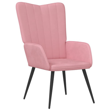 Relaxstoel fluweel roze