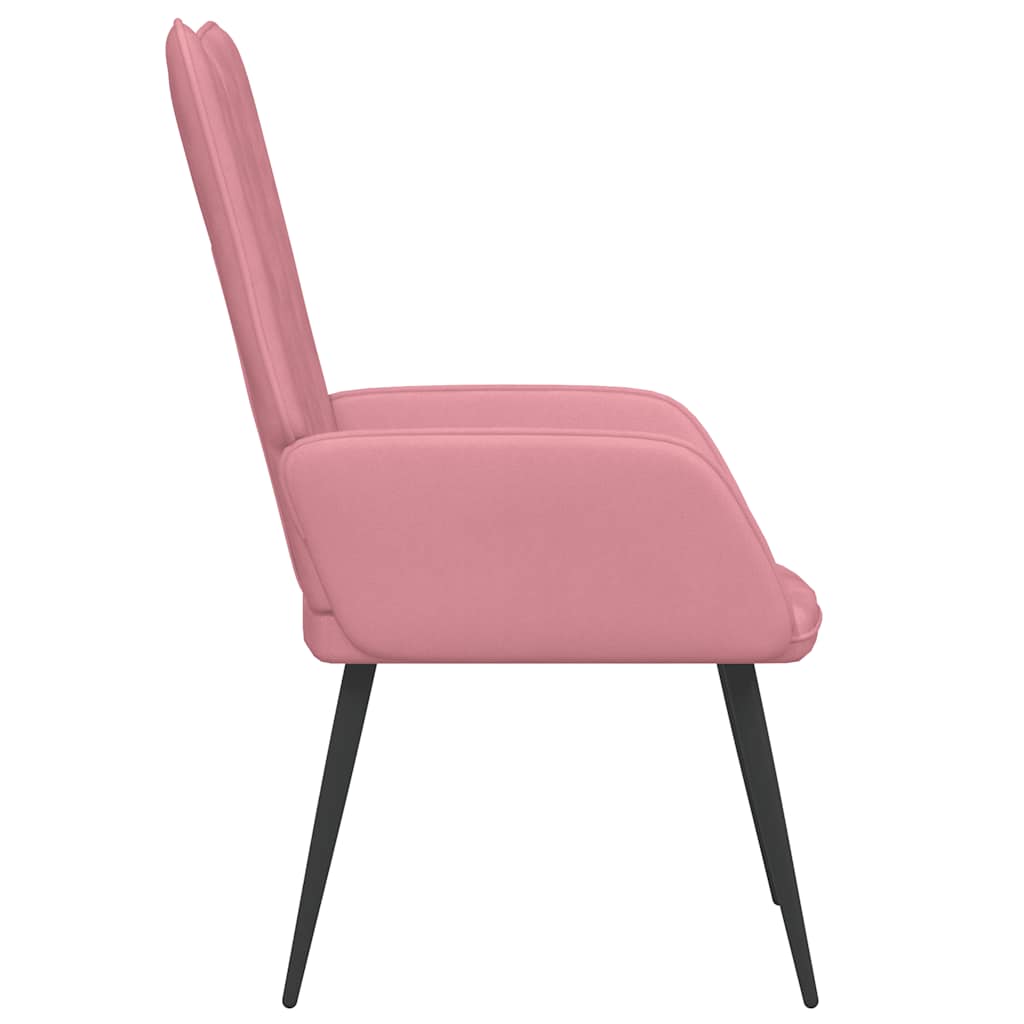 Relaxstoel fluweel roze