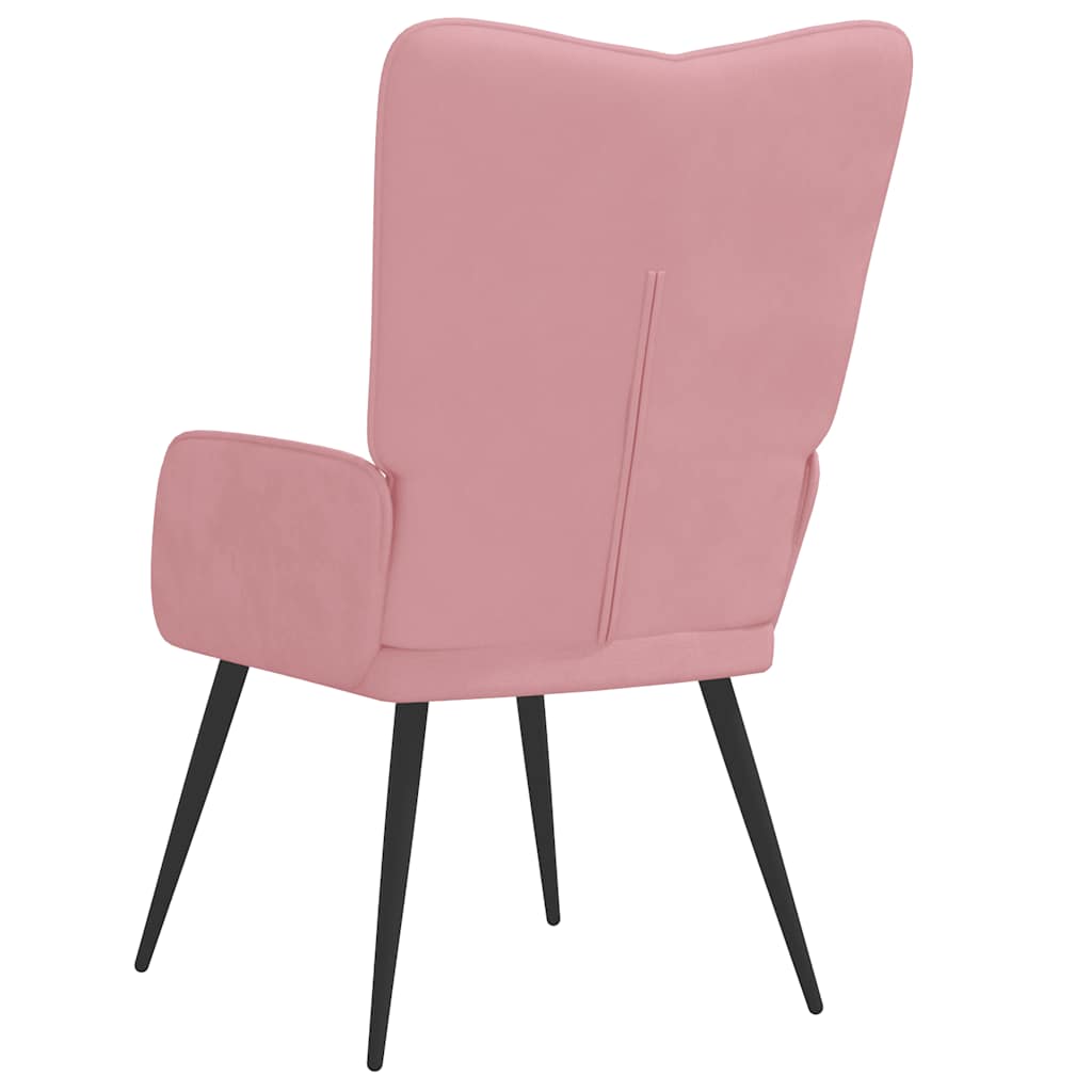 Relaxstoel fluweel roze