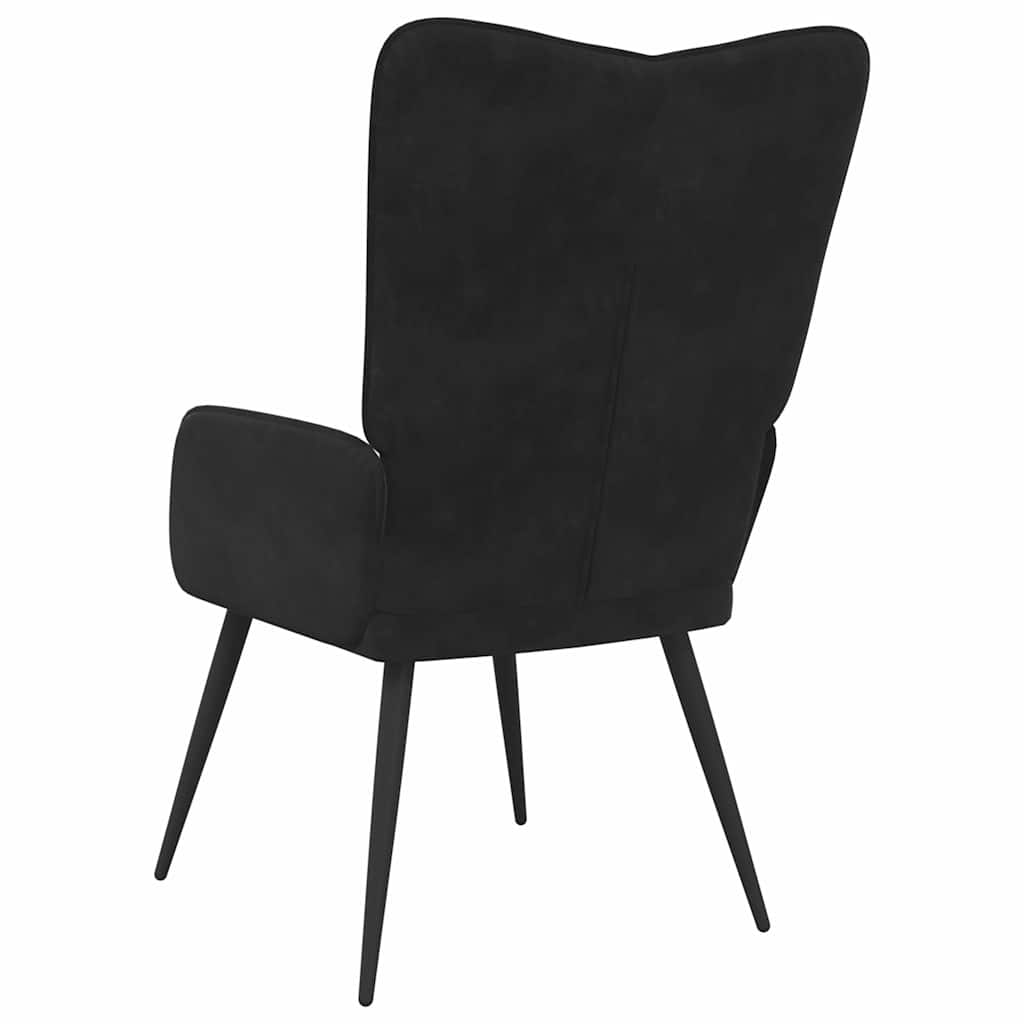 Relaxstoel fluweel zwart