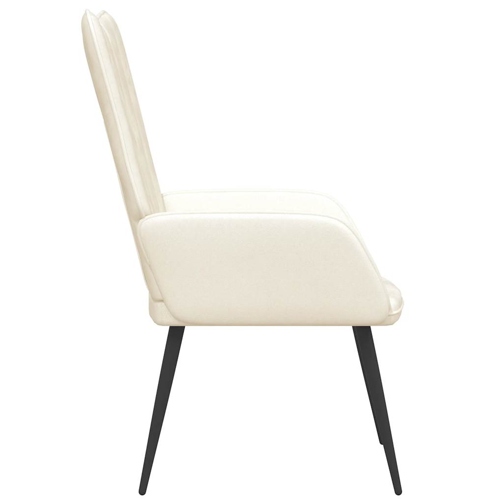 Relaxstoel fluweel crèmewit