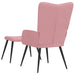 Relaxstoel met voetenbank fluweel roze