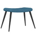 Relaxstoel met voetenbank fluweel blauw