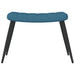 Relaxstoel met voetenbank fluweel blauw