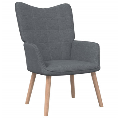 Relaxstoel met voetenbank stof donkergrijs
