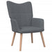 Relaxstoel met voetenbank stof donkergrijs