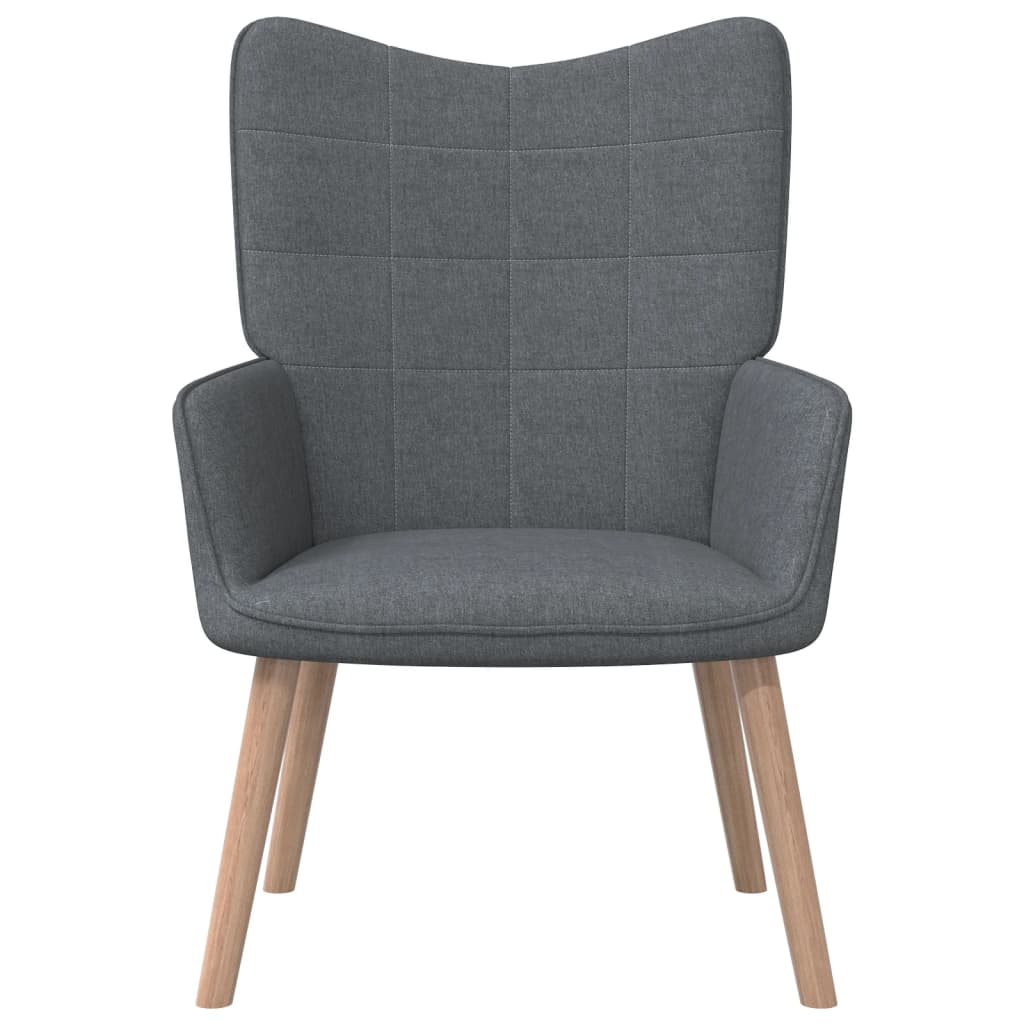 Relaxstoel met voetenbank stof donkergrijs