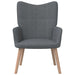Relaxstoel met voetenbank stof donkergrijs