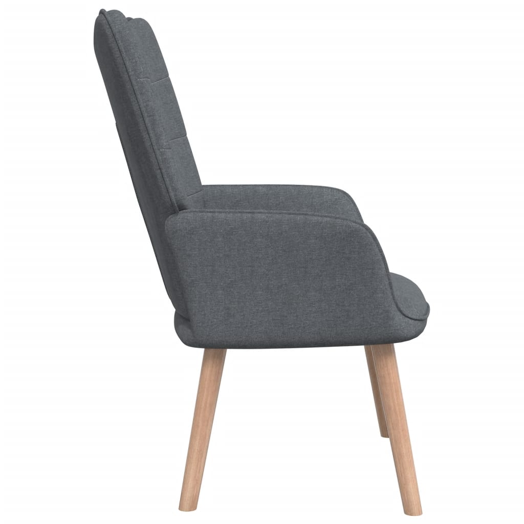 Relaxstoel met voetenbank stof donkergrijs
